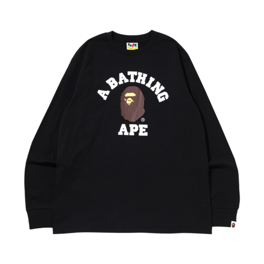 - BAPE College L/S T-Shirt Black