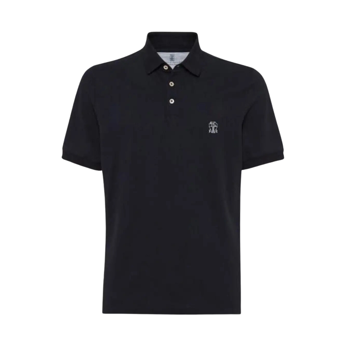 브루넬로 쿠치넬리 프린티드 로고 코튼 피케 폴로 셔츠 블랙(Brunello Cucinelli Cotton Pique Polo Shirt with Printed Logo Black) - 1