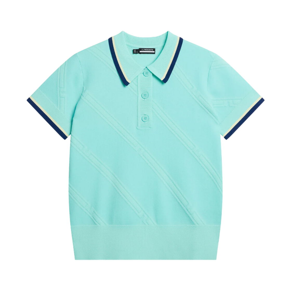 GWKW11504-O492 (W) J.Lindeberg Feline Knitted Shirt Aruba Blue
