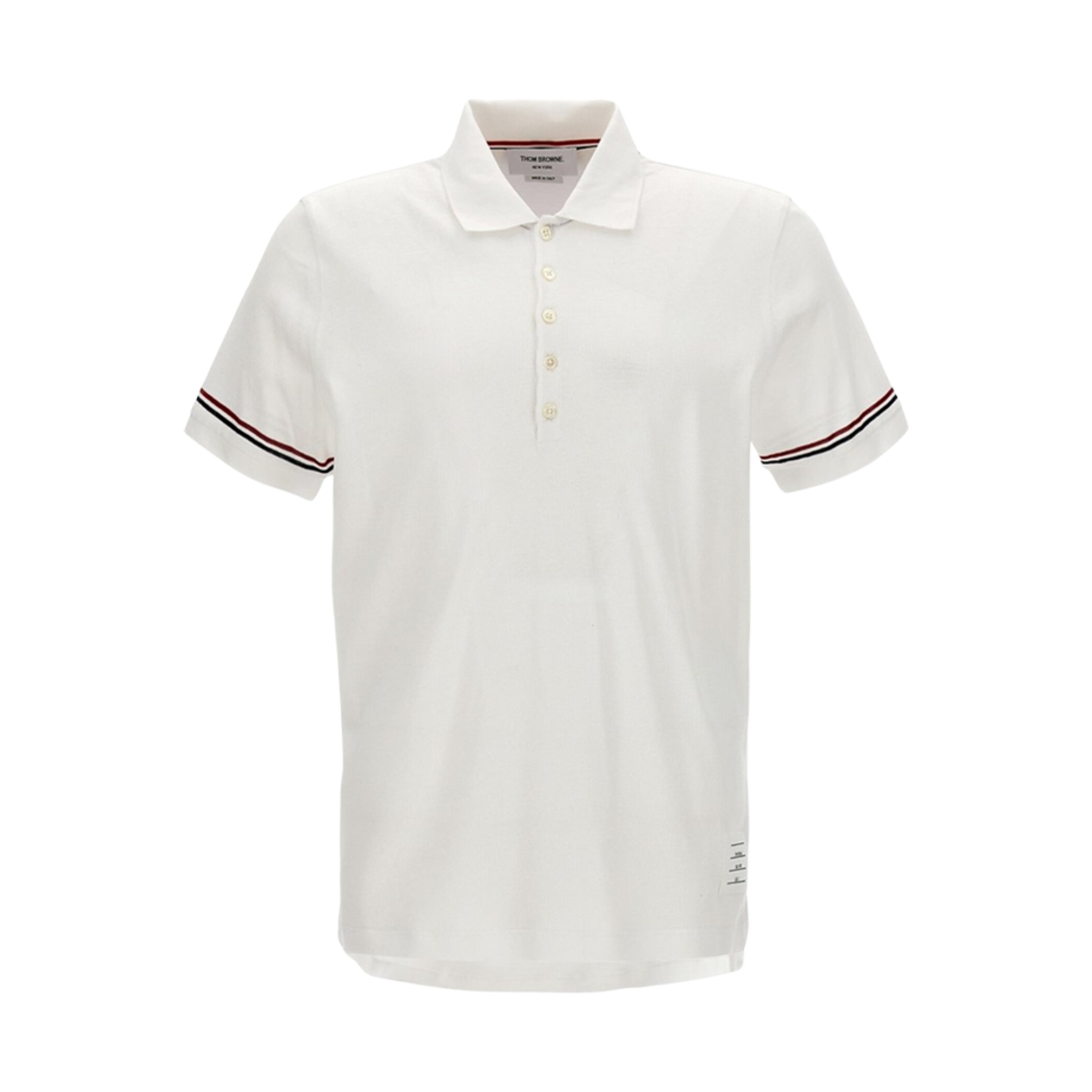 MJP193A-J0129-100 Thom Browne Lightweight Cotton Short Sleeve Polo White