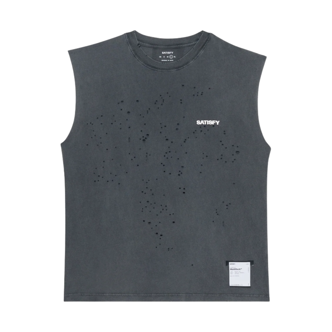 새티스파이 모스테크 머슬 티셔츠 에이지드 블랙(Satisfy Mothtech Muscle T-Shirt Aged Black)