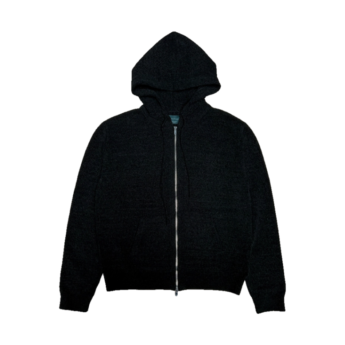 언더마이카 플로랄 세이프티 핀 어쌔신 벨벳 얀 니트 후드 블랙 - 25SS(Undermycar Floral Safety Pin Assassin Velvet Yarn Knit Zipped Hoodie Black - 25SS) - 1