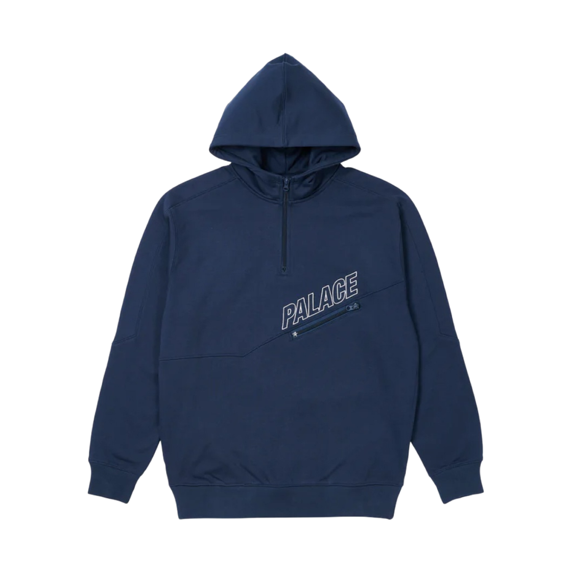 - Palace Slant 1/4 Zip Hood Blue - 22FW - 대표 이미지 #1
