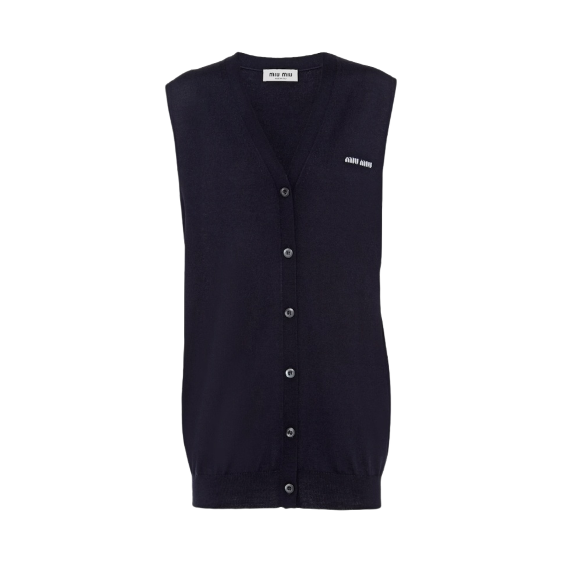 (W) 미우 미우 울 스웨터 베스트 블루((W) Miu Miu Wool Sweater Vest Blue) - 1
