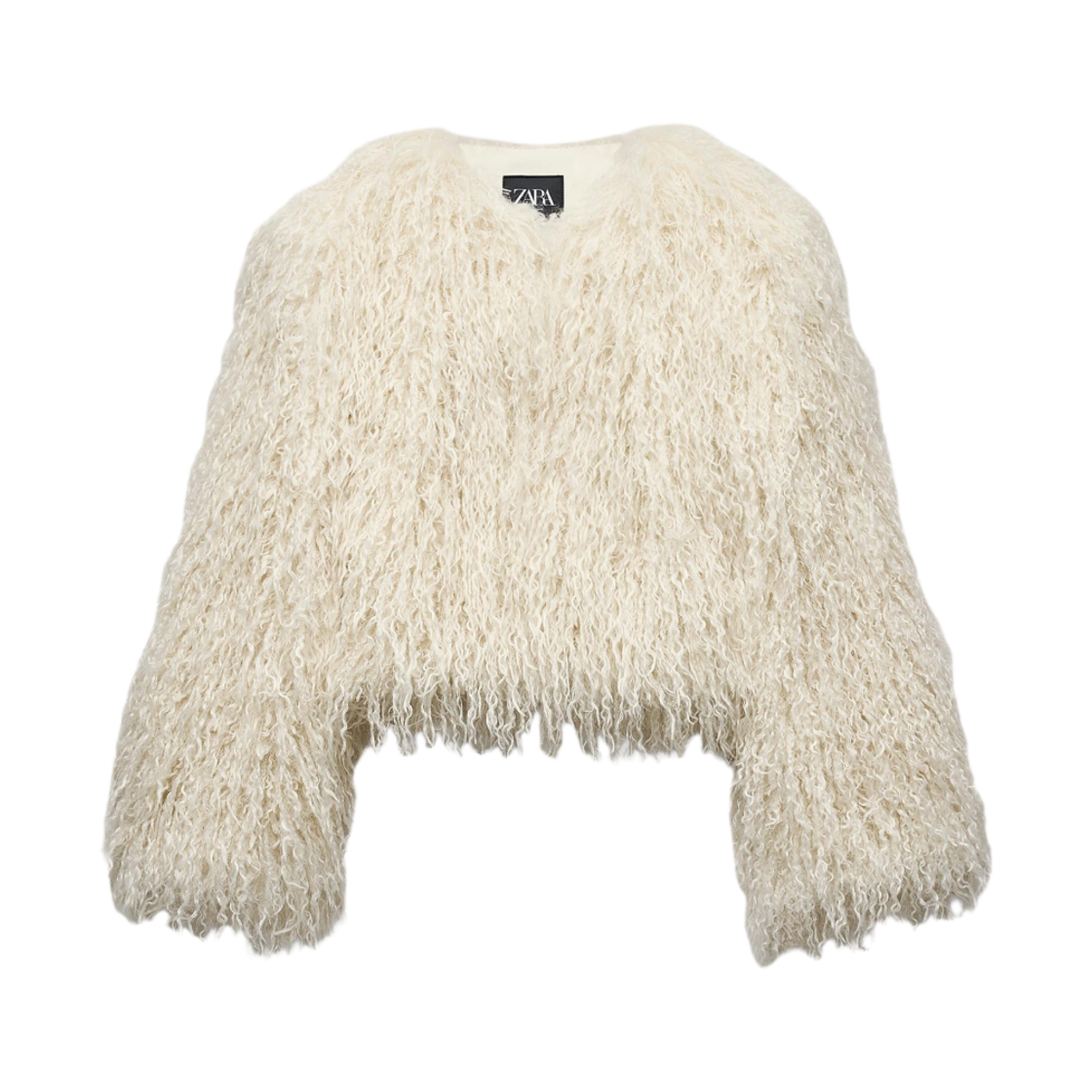 (W) 자라 포우 퍼 가디건 에크루((W) Zara Faux Fur Cardigan Ecru)
