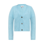 (W) Ganni Soft Wool Knit Cardigan Bachelor Blue