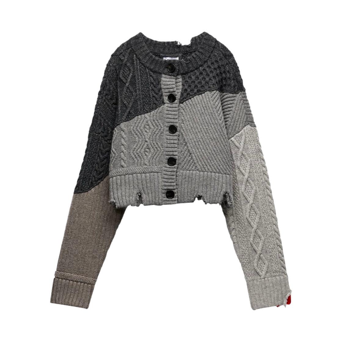 자라 x 아더에러 디스트로이드 크롭 가디건 블루(Zara x Ader Error Destroyed Crop Cardigan Blue)