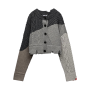 Zara x Ader Error Destroyed Crop Cardigan Blue