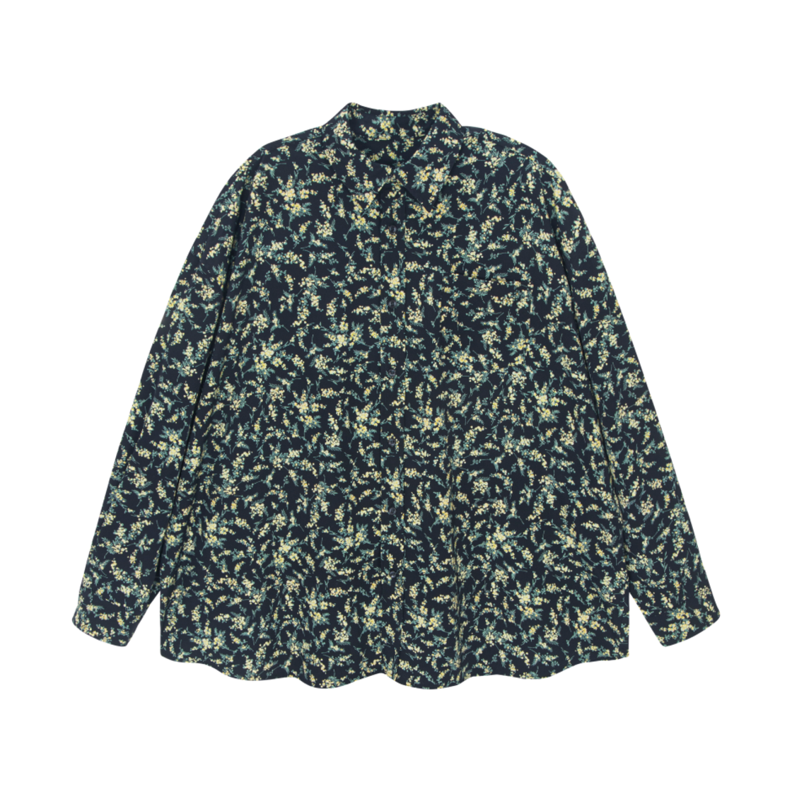 HR25SUMMER21 Hono Report Oversized Shirts Yellow Flower