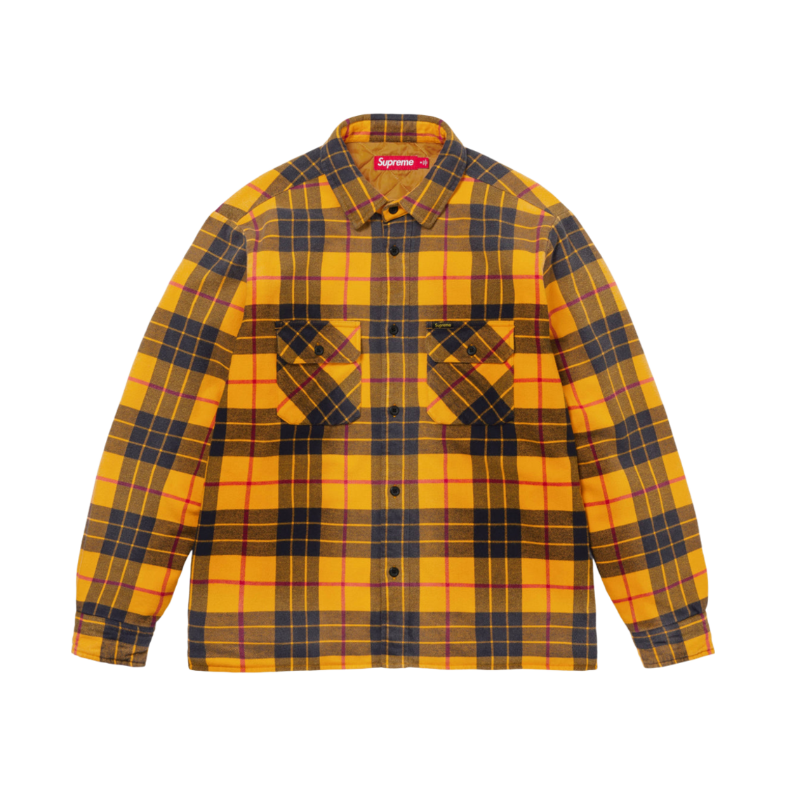 슈프림 퀼티드 플레이드 셔츠 옐로우 - 24FW