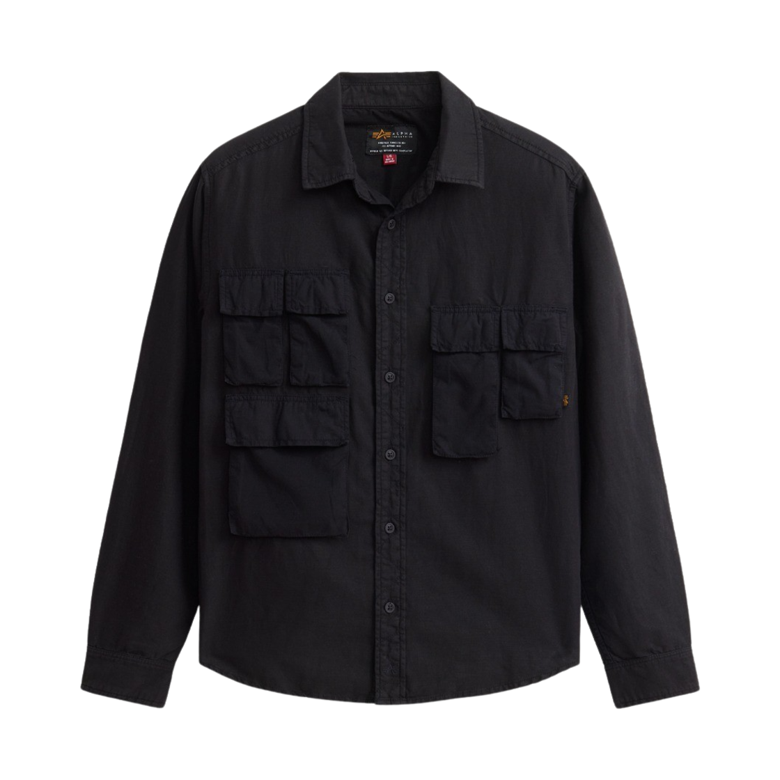 AI24I1000030BLK ALPHA INDUSTRIES Long Sleeve Multi Pocket Shirt Black