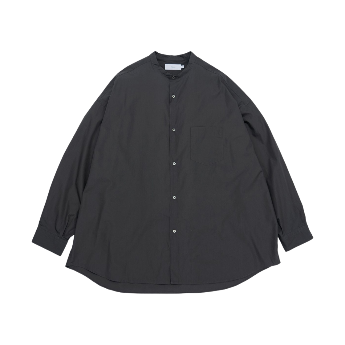 그라프페이퍼 브로드 롱슬리브 오버사이즈 밴드 칼라 셔츠 차콜 그레이(Graphpaper Broad L/S Oversized Band Collar Shirt C.Gray)