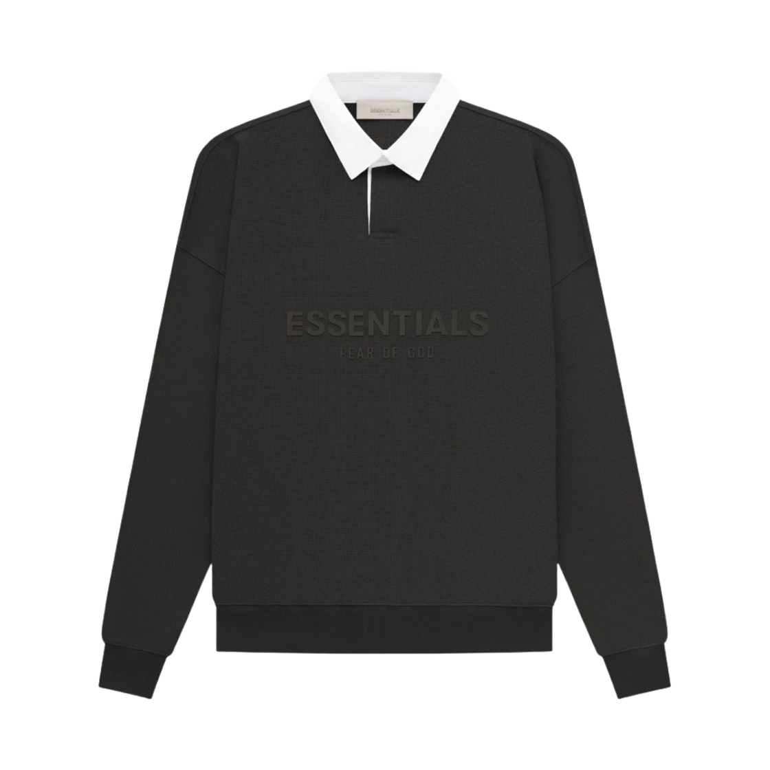 에센셜 와플 헨리 럭비 오프 블랙 - 23SS(Essentials Waffle Henley Rugby Off-Black - 23SS)