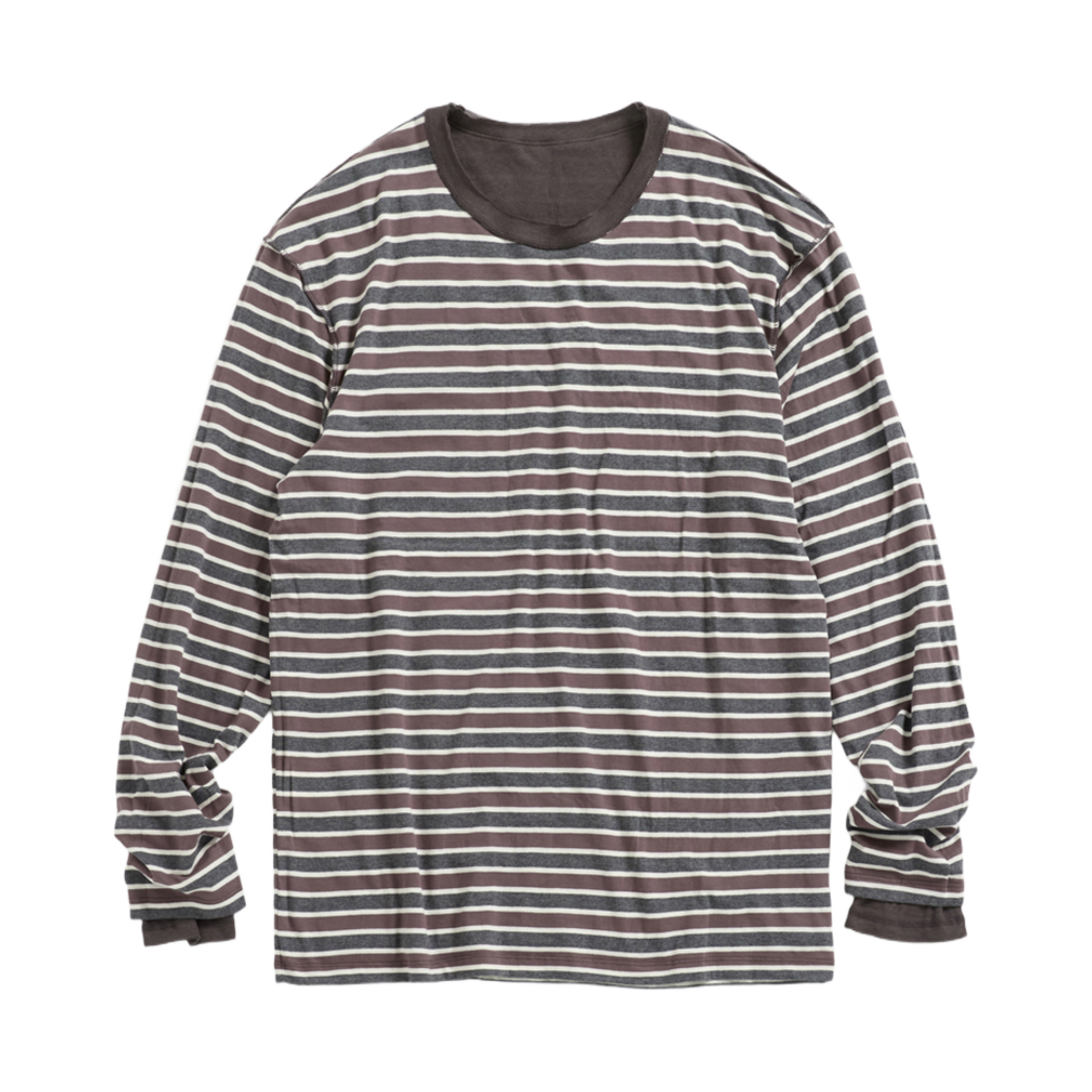 해칭룸 투 페이스 스트라이프 티셔츠 브라운(Hatchingroom Two Face Stripe T-Shirt Brown) - 2