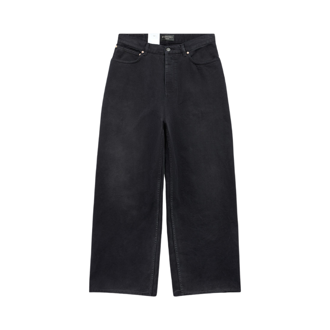발렌시아가 데님 사이즈 스티커 배기 팬츠 블랙