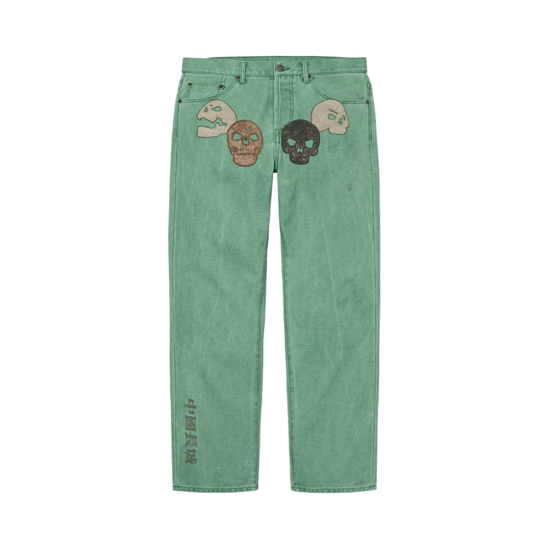 슈프림 더 그레이트 차이나 월 캔버스 5-포켓 진 워시드 그린 - 22FW(Supreme The Great China Wall Canvas 5-Pocket Jean Washed Green - 22FW) - 1