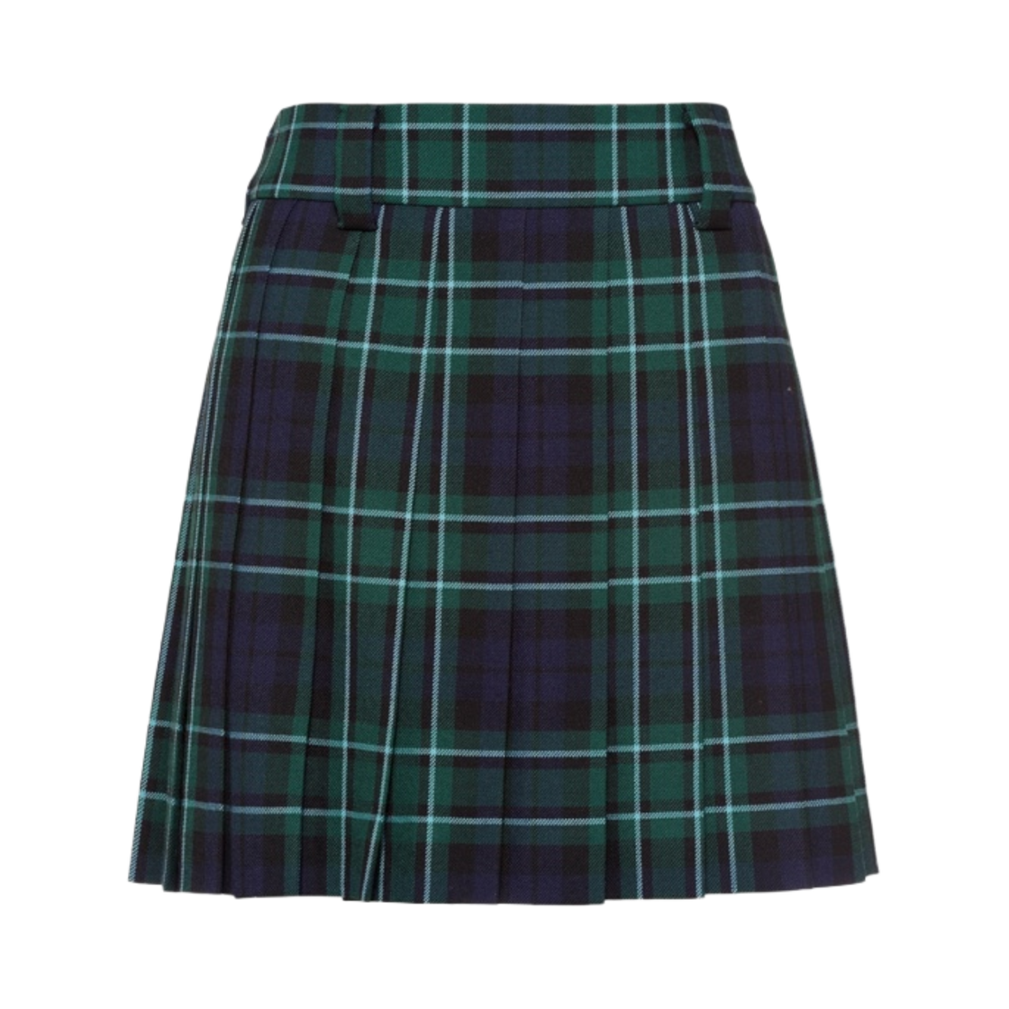 (W) 미우 미우 플래드 스커트 블루((W) Miu Miu Plaid Skirt Blue) - 1