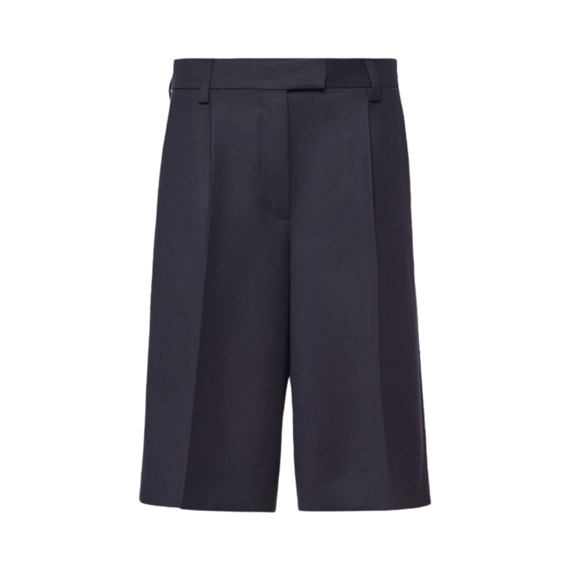 (W) 프라다 개버딘 버뮤다 쇼츠 네이비((W) Prada Gabardine Bermuda Shorts Navy) - 1