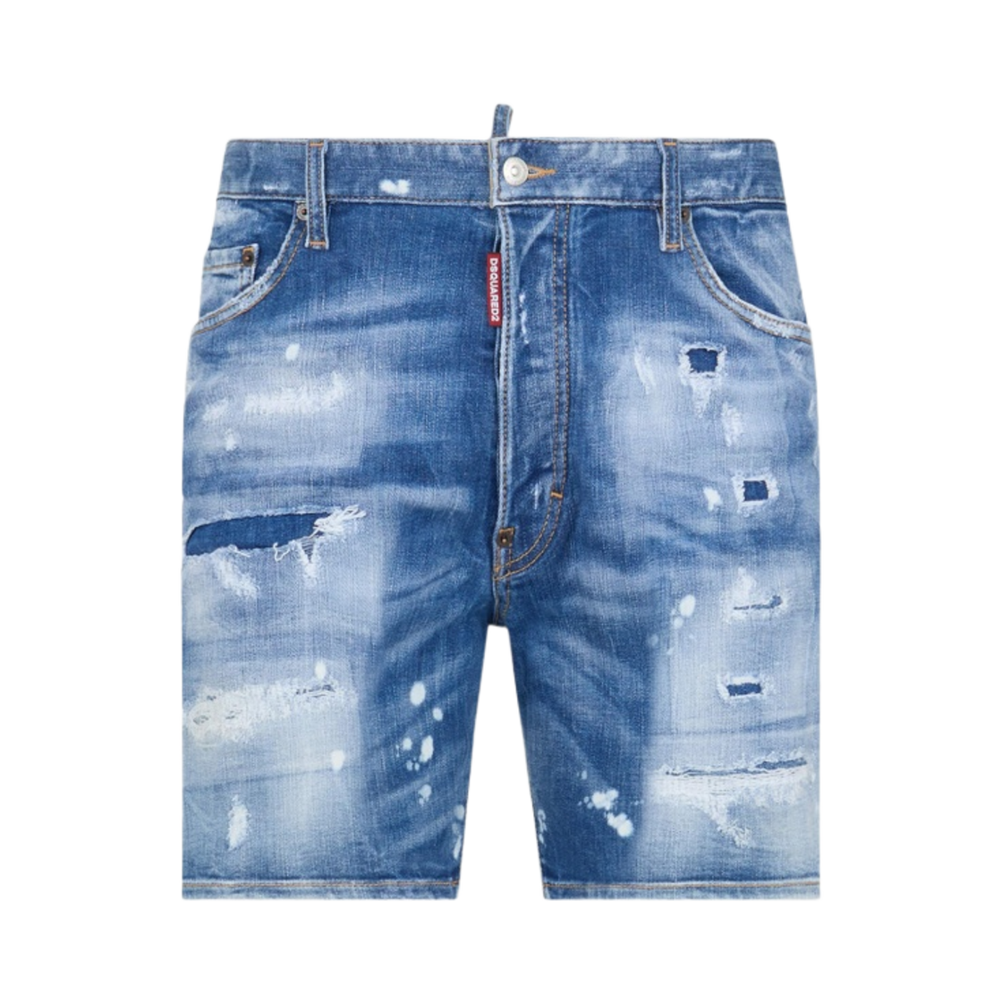 S74MU0825S30872470 Dsquared2 Medium Mended Rips Wash Marine Shorts Navy