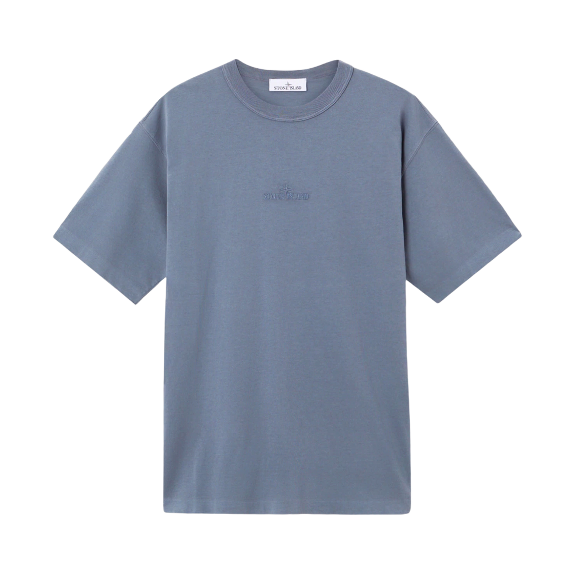 K1S1521000-25S0050-V0024 Stone Island 2100025 Organic Cotton Jersey T-Shirt with Logo Embroidery Avio Blue - 25SS