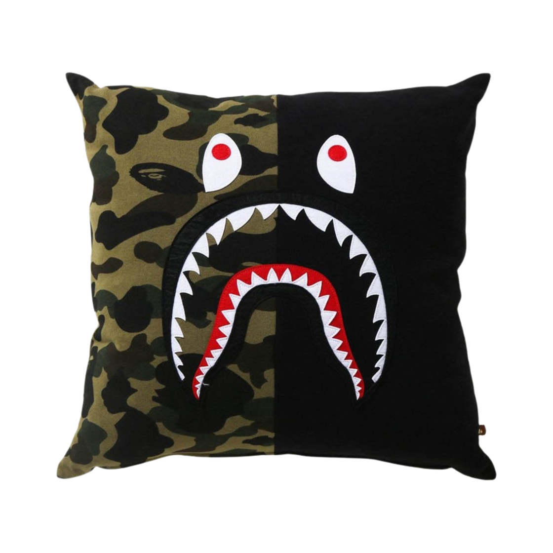 1H20-182-057 BAPE 1st Camo Shark Square Cushion Black