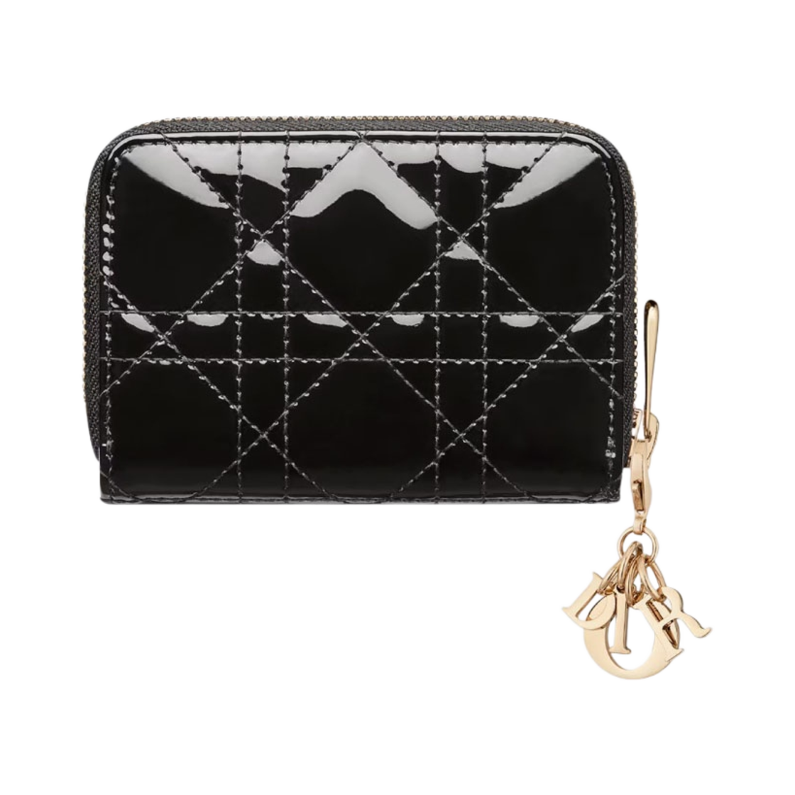 디올 스몰 레이디 보야저 코인 지갑 페이턴트 까나쥬 카프스킨 블랙(Dior Small Lady Voyageur Coin Purse Patent Cannage Calfskin Black) - 3