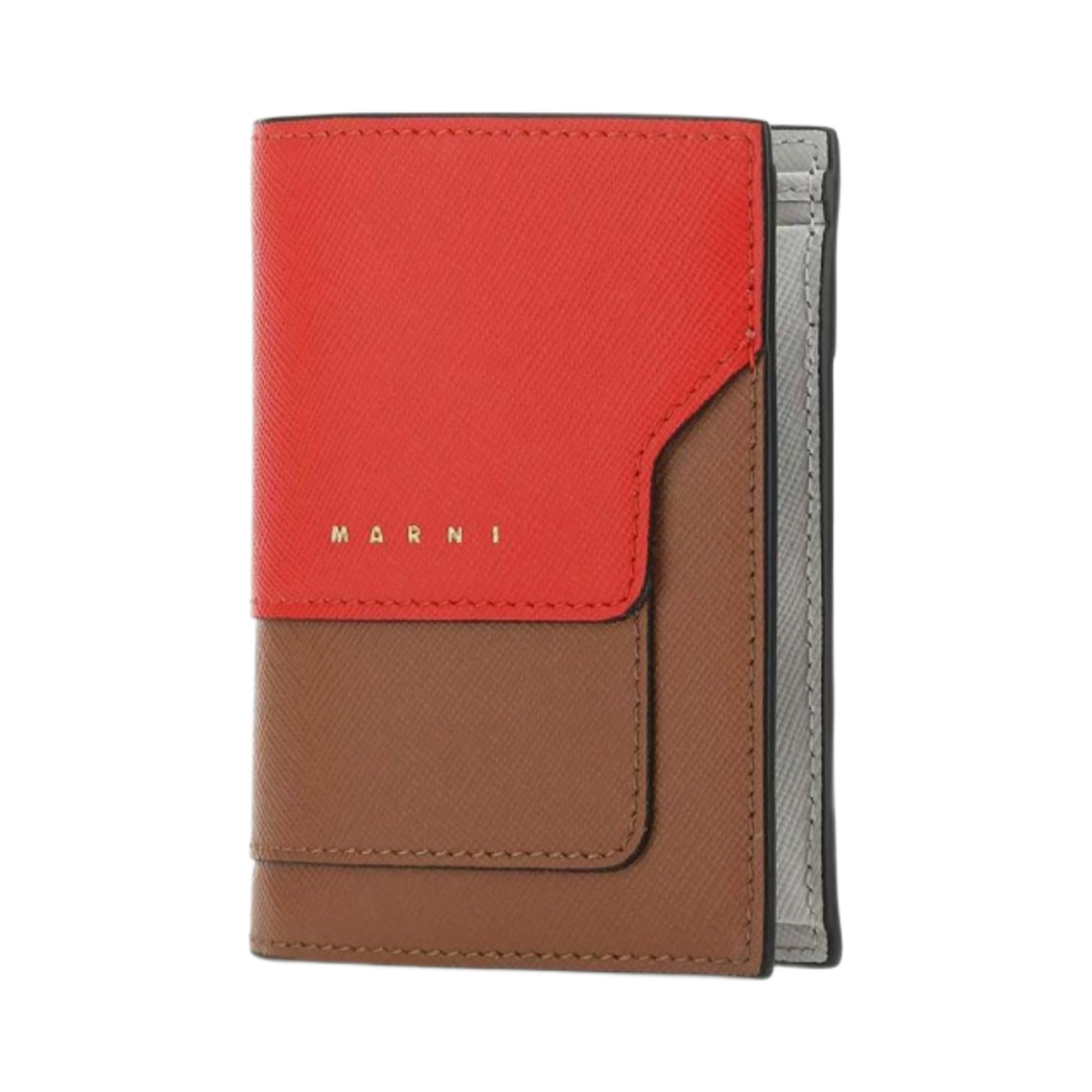 마르니 사피아노 반지갑 튤립 토바코 펠리칸(Marni Saffiano Bi-Fold Wallet Tulip Tobacco Pelican) - 2