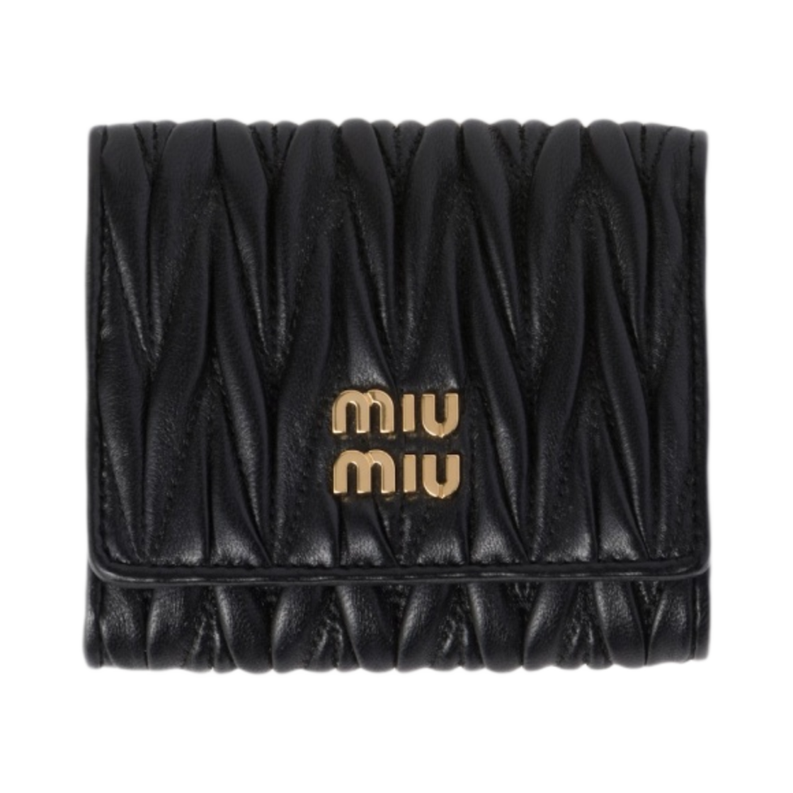 5MH033-2FPP-F0002 Miu Miu Small Matelasse Nappa Leather Wallet Black