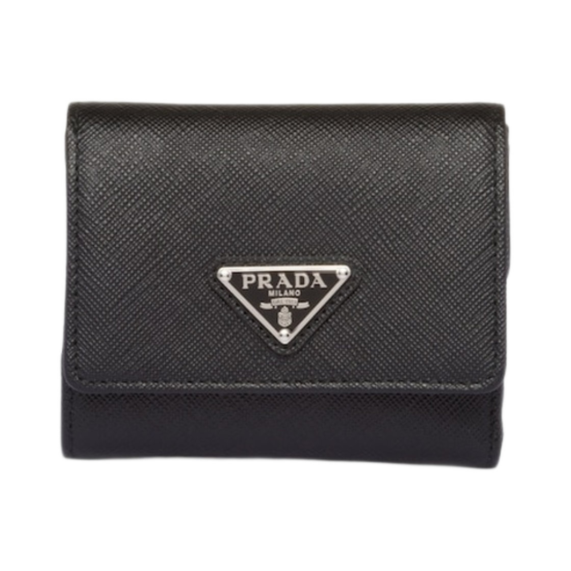 프라다 스몰 사피아노 레더 월렛 블랙