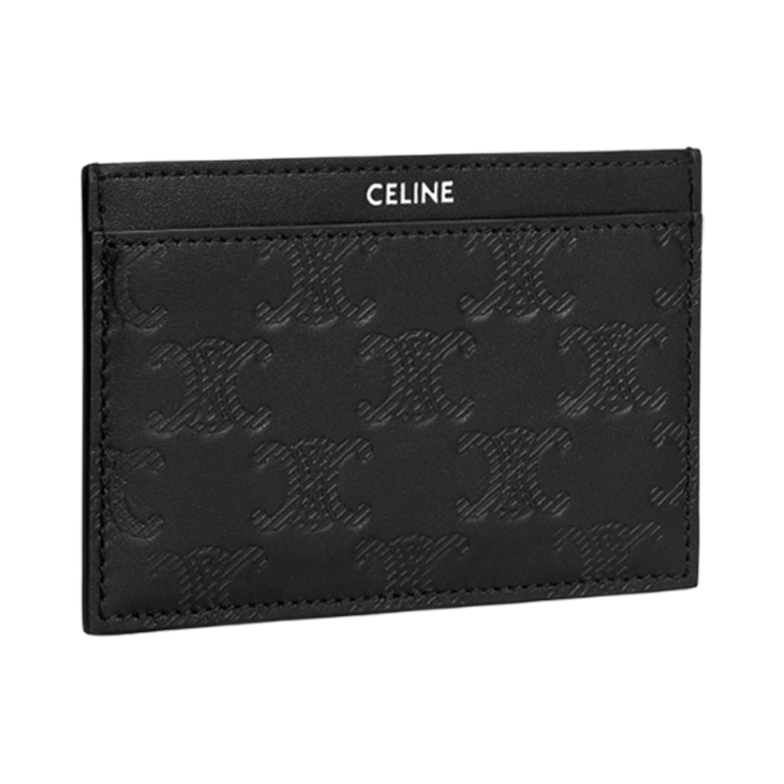 셀린느 카드 홀더 카프스킨 트리옹프 엠보스 블랙(Celine Card Holder in Calfskin with Triomphe Embossed Black) - 2
