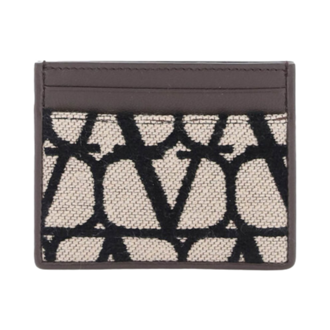 P0Z41CNN6ZN Valentino Toile Iconographe Leather Card Case Beige Black