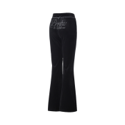 BORN TO WIN Velour Boots Cut Pants Black