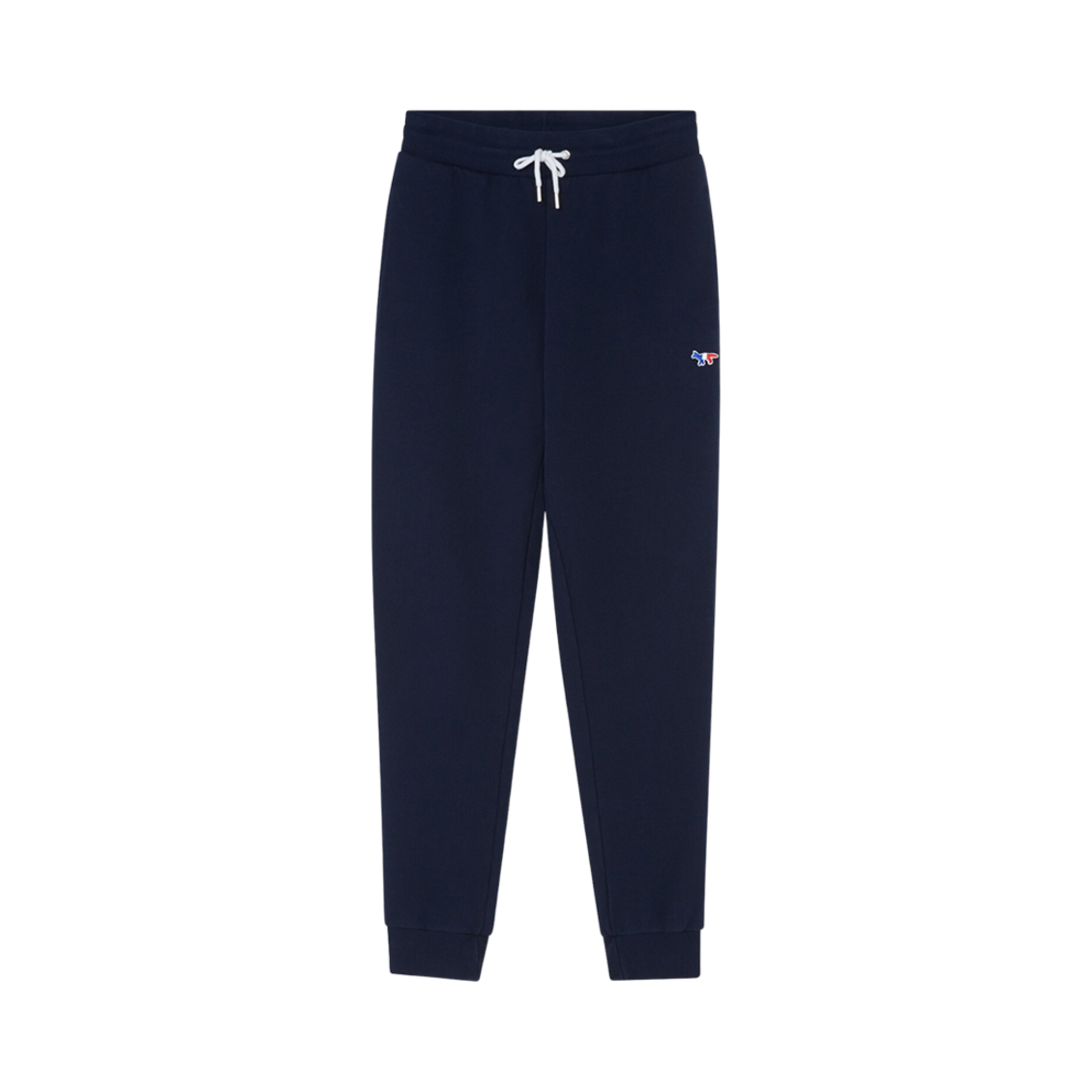 (W) 메종 키츠네 트라이컬러 폭스 패치 클래식 조그 팬츠 네이비((W) Maison Kitsune Tricolor Fox Patch Classic Jog Pant Navy) - 1