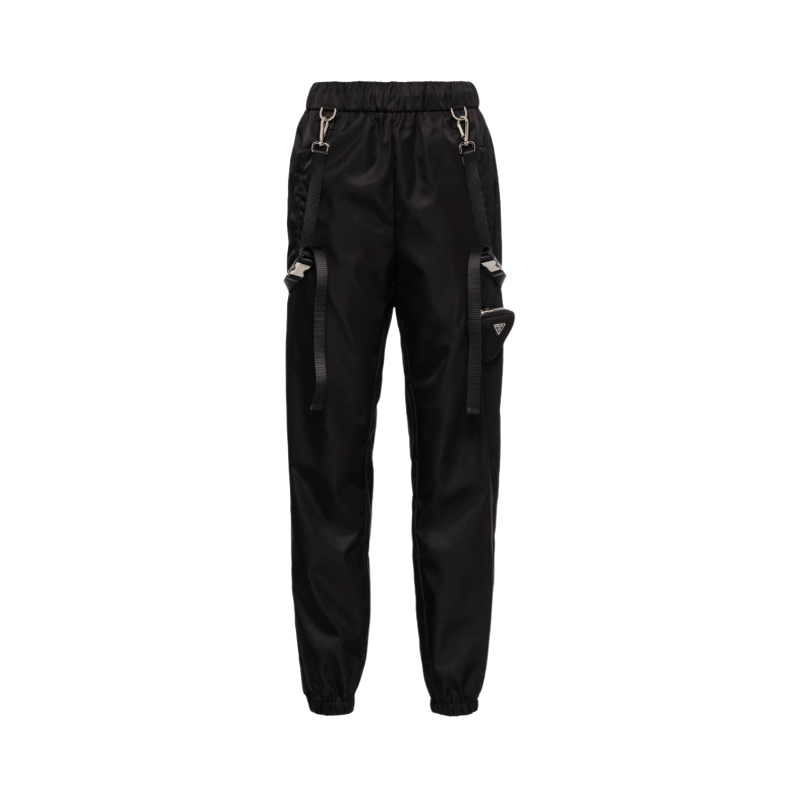 (W) 프라다 서스펜더 & 파우치 리나일론 팬츠 블랙((W) Prada Re-Nylon Pants with Suspenders and Pouch Black) - 1