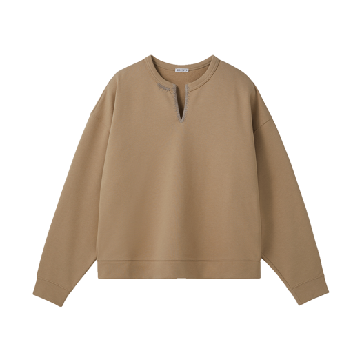 RM25SJTP011LE Recto RC Cut & Embroidery Sweatshirt Light Beige