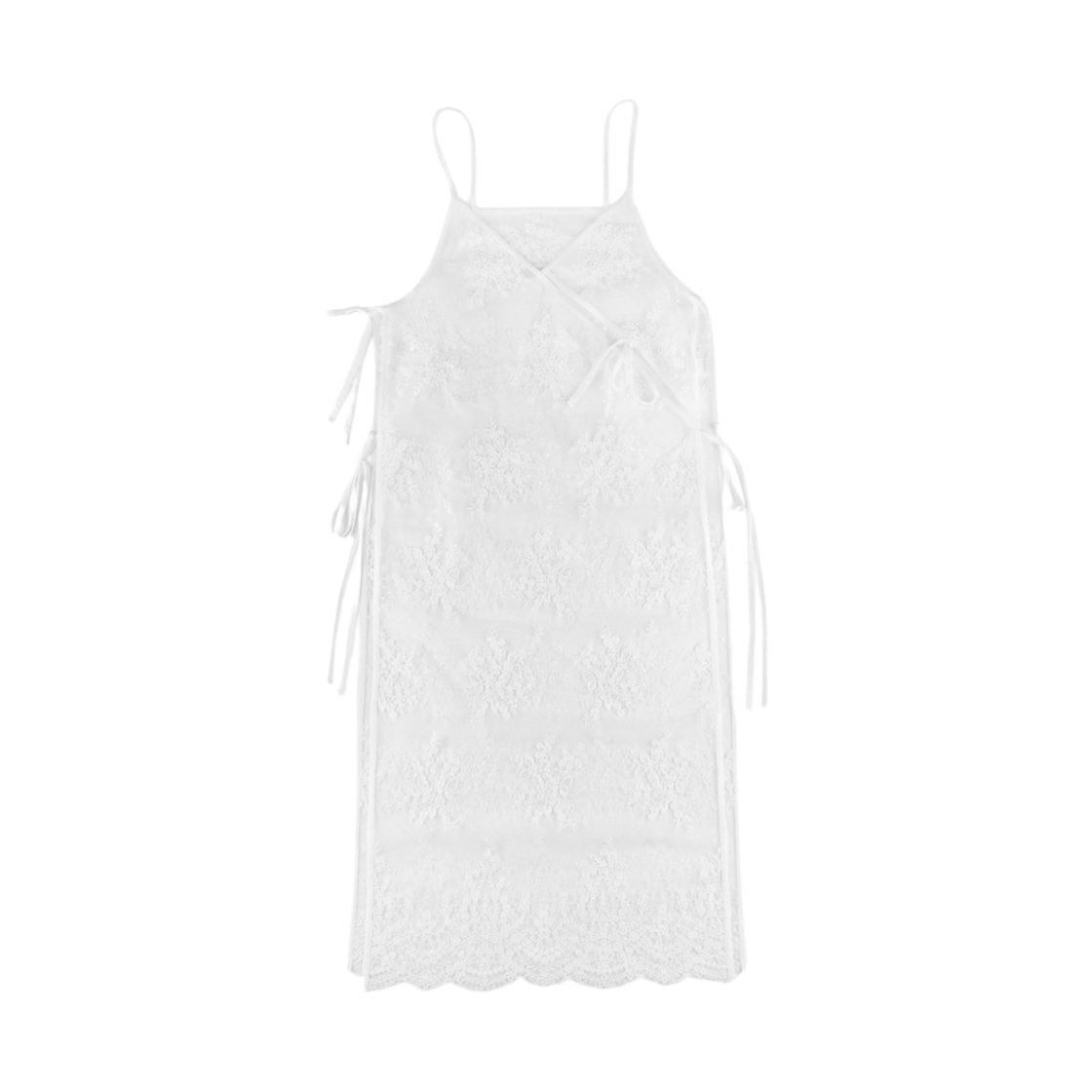 2023AWDRESS01 Rubati Sequin Lace Apron Dress for Layering White