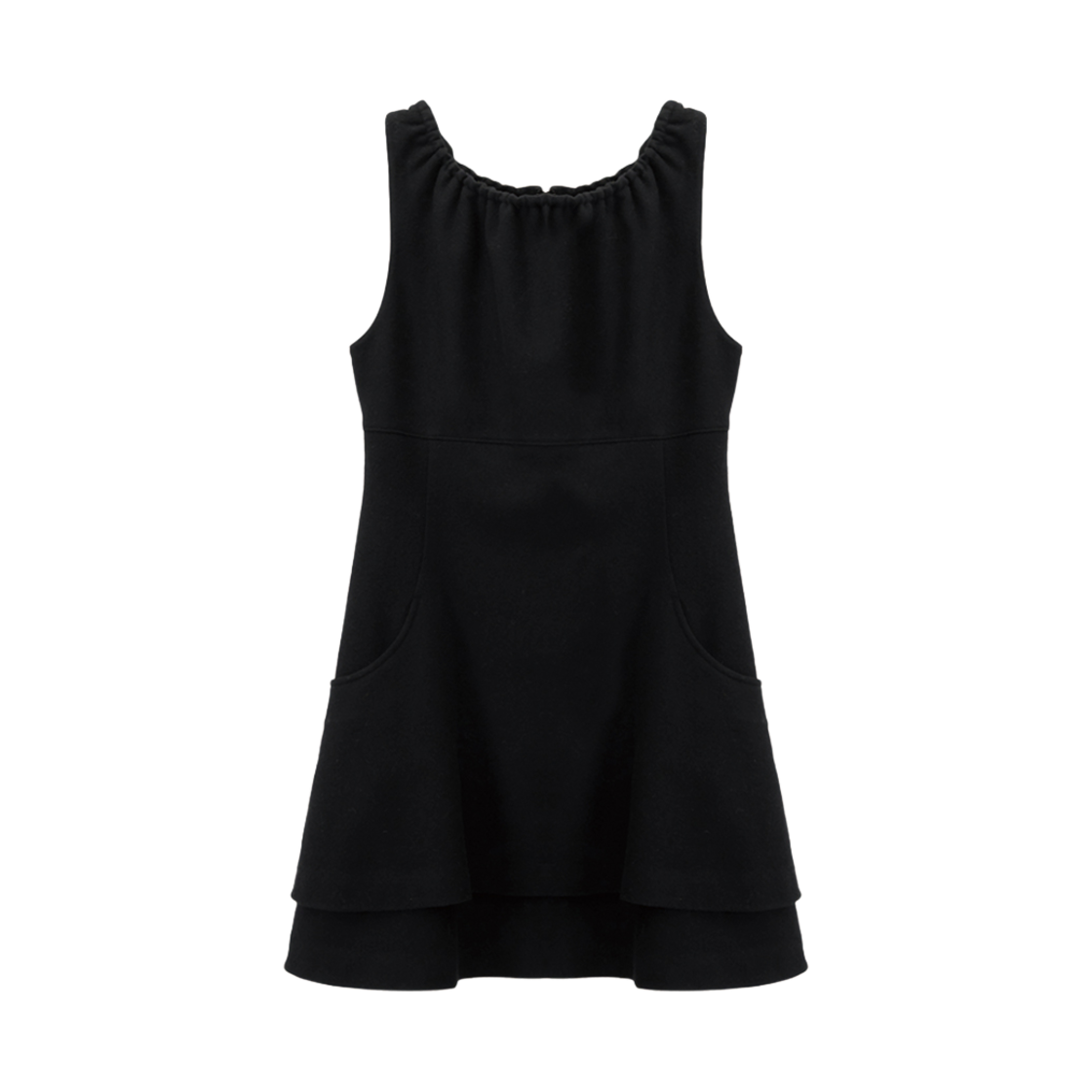 W004DRJO STU Wool Shirring Dress Black