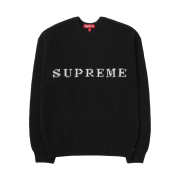Supreme Contrast Logo Sweater Black - 25SS