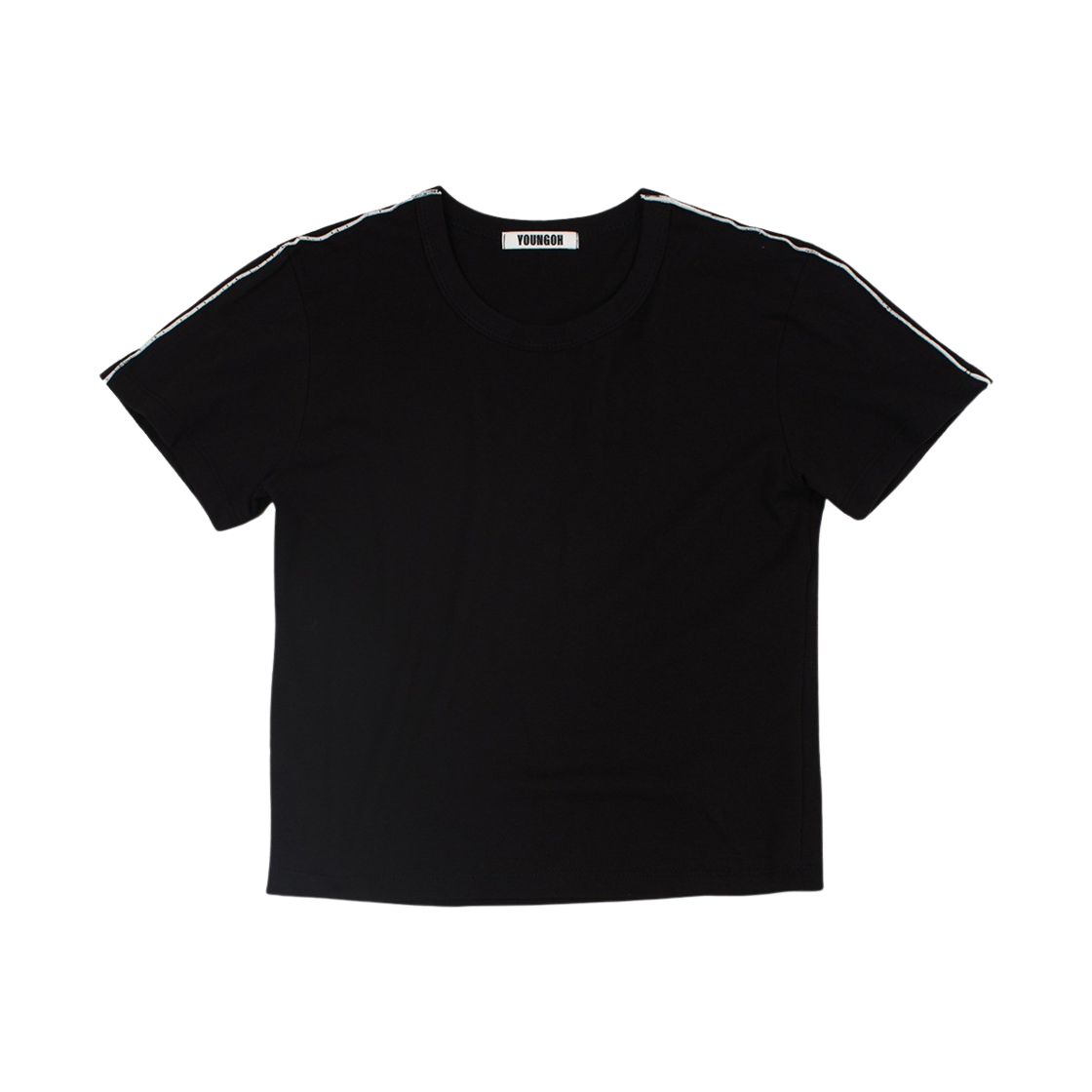 영오 라인 포인트 티셔츠 블랙(YOUNGOH Line Pointed T-shirt OFF WHITE)