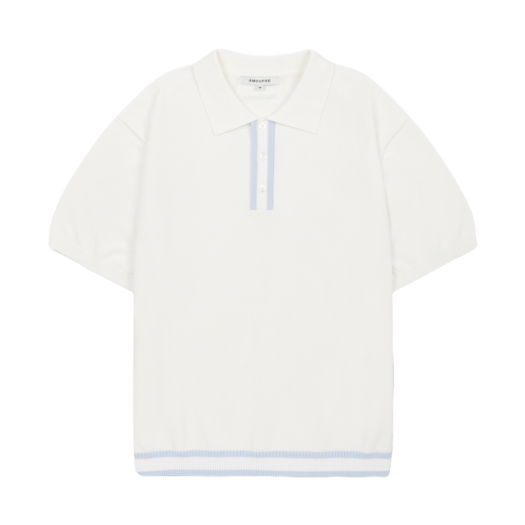 J3WAM25201IVX AMOUPRE Polo Knit Short Sleeve Ivory