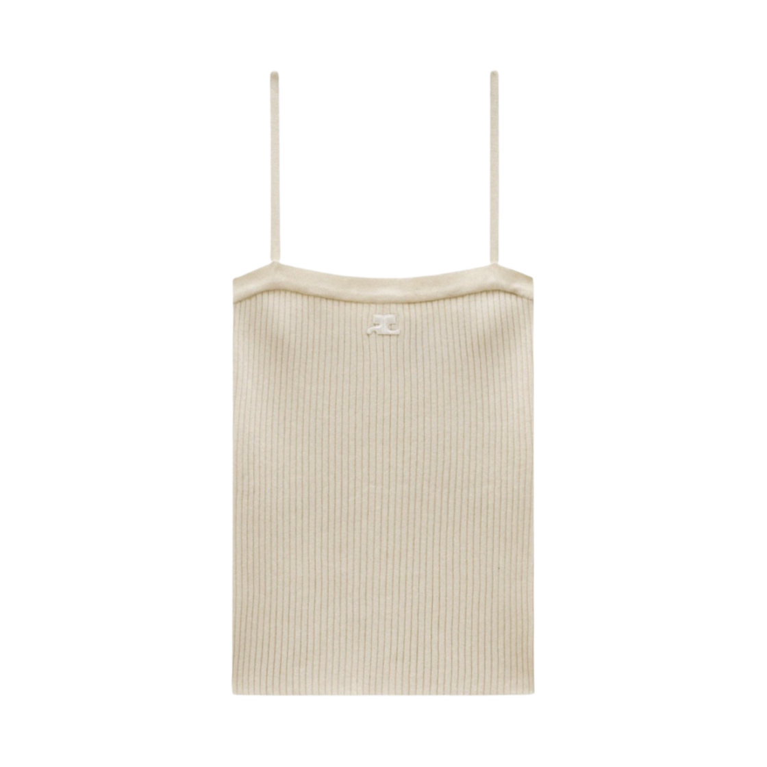 (W) 꾸레쥬 립 탱크탑 샌드((W) Courreges Rib Tank Top Sand) - 1
