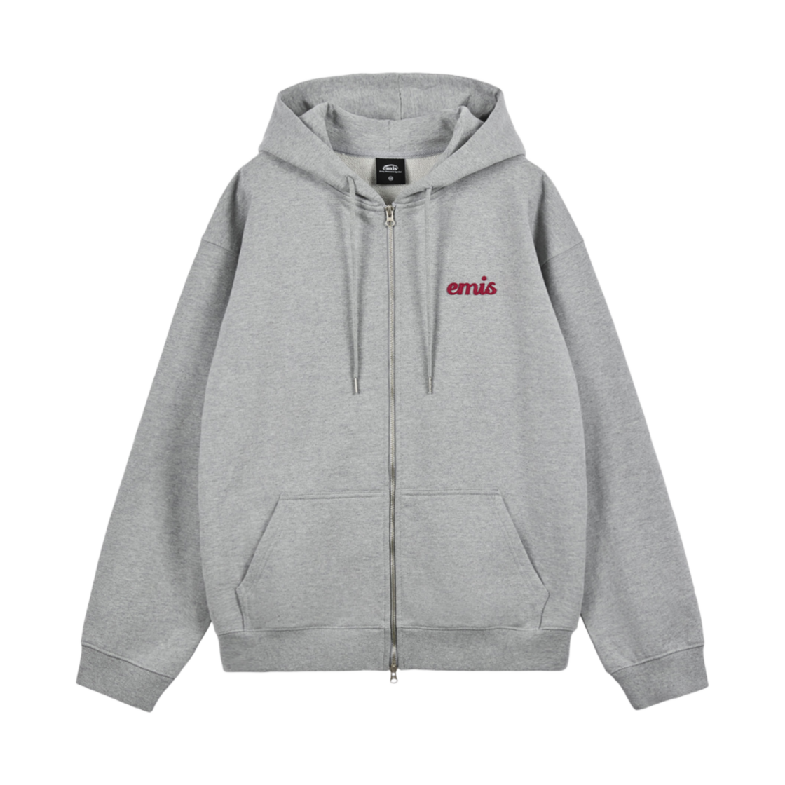 이미스 아플리케 후드 집업 멜란지 그레이(Emis Applique Hood Zip Up Melange Gray)