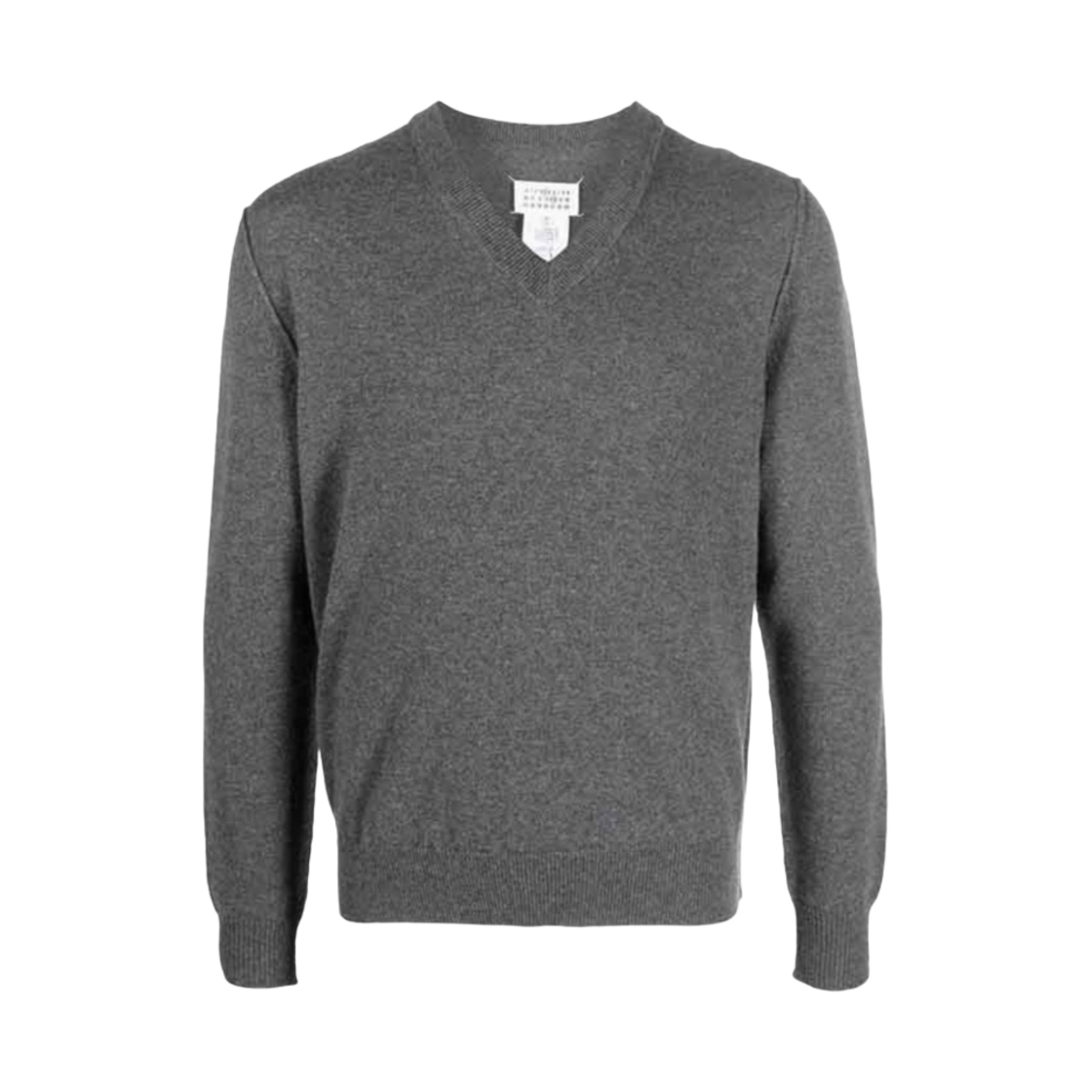 SI1HA0009S17783859M Maison Margiela V-Neck Stitches Cashmere Sweater Grey