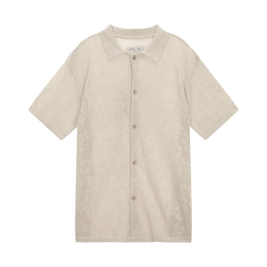 마뗑킴 플라워 펀칭 니트 칼라 하프 가디건 베이지(Matin Kim Flower Punching Knit Collar Half Cardigan Beige)