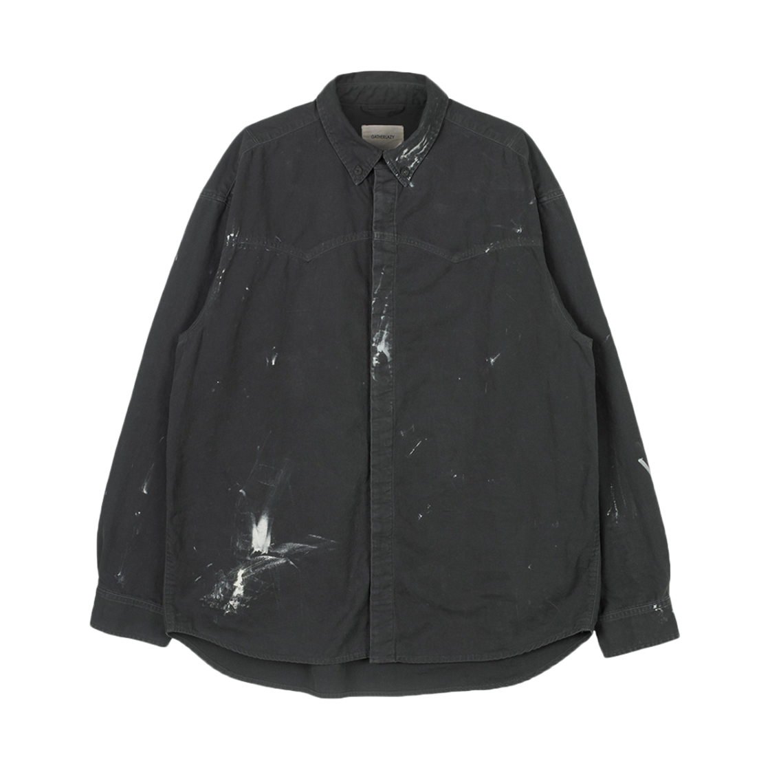 24ep3sh012 Gatherlazy Western Painted Work Shirts Charcoal
