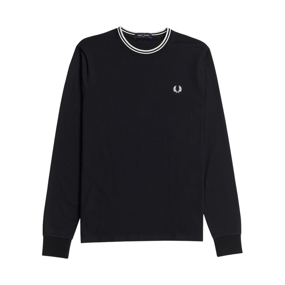 AFPM2439602-102 Fred Perry Long Sleeve Twin Tipped T-Shirt Black