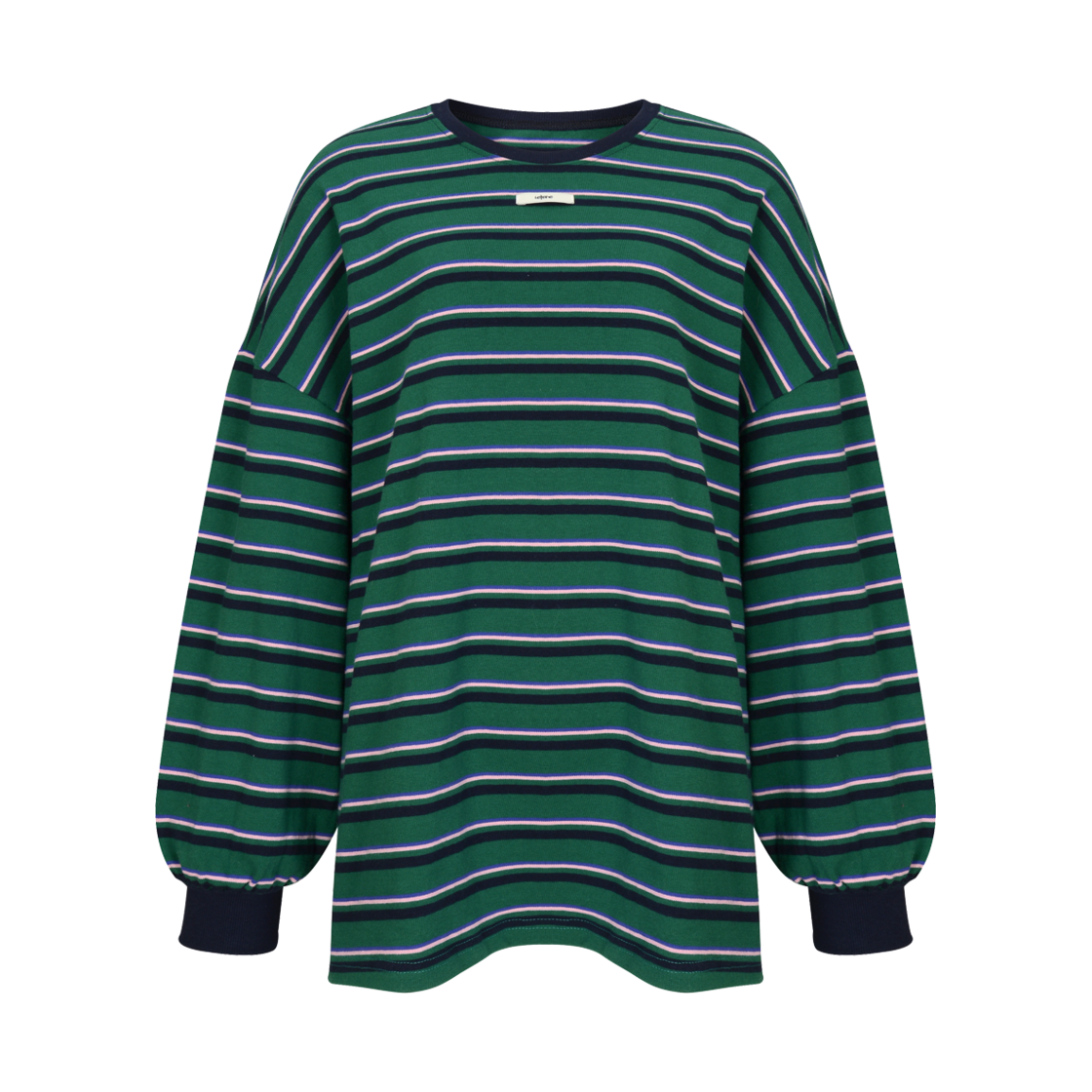 lr24fw19 Leterie Multi Stripe Overfit T Shirt Green