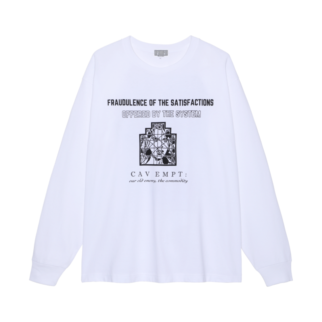 카브엠트 오퍼드 바이 더 시스템 롱 슬리브 티셔츠 화이트 - 23SS(Cav Empt Offered By The System Long Sleeve T-Shirt White - 23SS) - 1