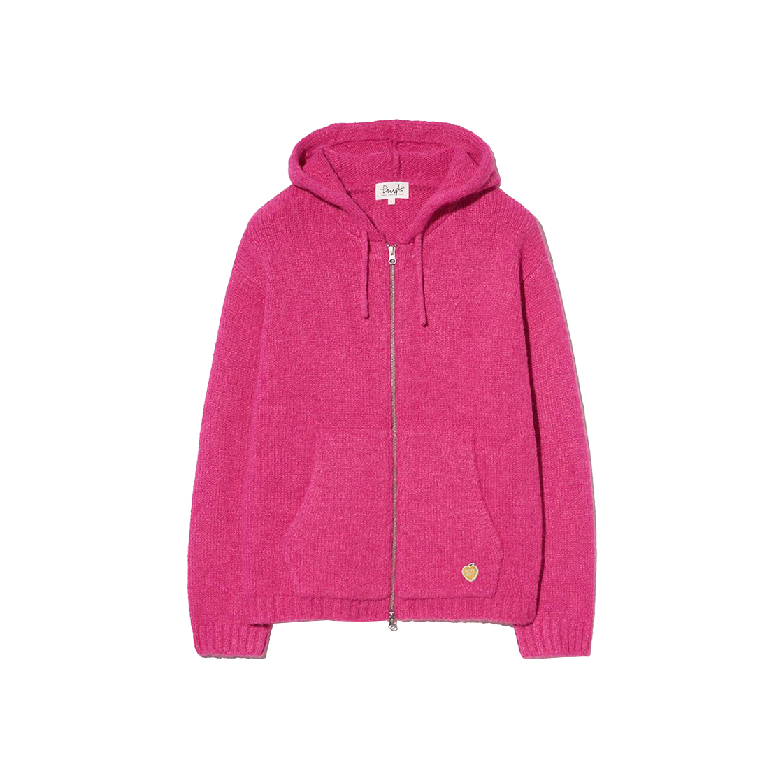 PEW1KC301API Phyps Dept Heart Apple Knit Hooded Zip-Up Pink