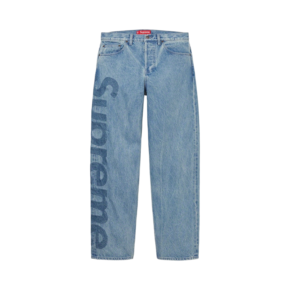 - Supreme Inset Logo Jean Washed Blue - 22SS